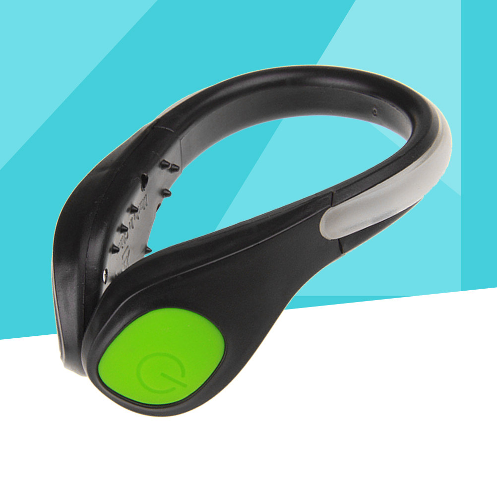 Running Visibility Gear - LEDシューズクリップ1個。緑色のライトで夜間のランニング、ジョギング、サイクリング、ウォーキング時に視認性を高める。