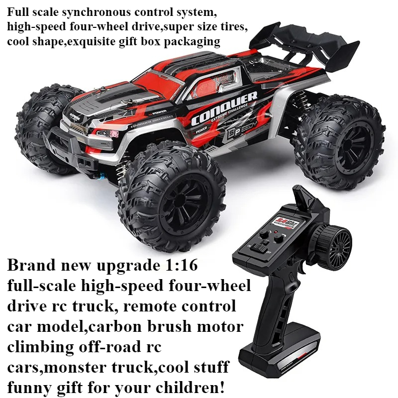 Running Gear Kids - クールなおもちゃの車 面白いギフト-かわいい 1:16 フルスケール高速4WD RCトラック、ブラシオフロードRCカー、モンスタートラック、子供向けおもちゃ