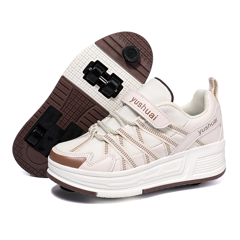 Running Shoes Men - 女の子と男の子向けの、4輪で自動的に格納される、目立たないデザインの、歩行可能な学生用スケートボードシューズ。