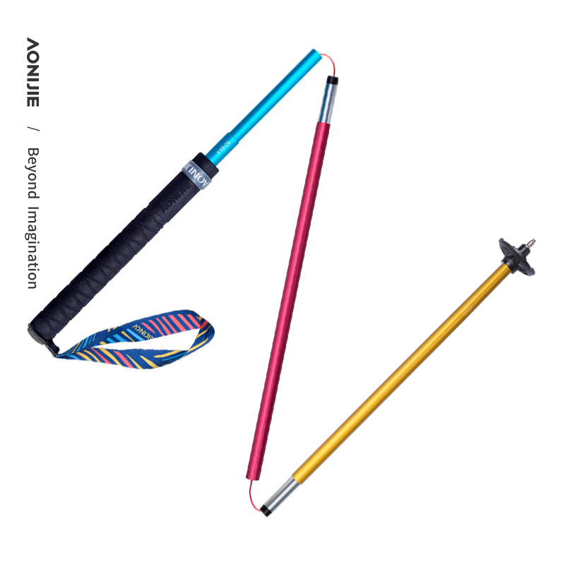 Trekking Pole Carbon - AONIJIE製 新型折りたたみ式アウトドアクイックロックハイキングポール ウォーキングスティック 105cm 115cm トレッキングポール