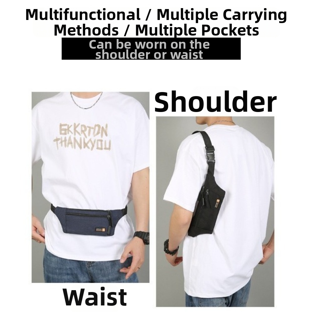 Running Belt - 新しいオックスフォード布メンズウエストパック防水軽量ファニーポーチマルチポケット調節可能なストラップベルトウエストバッグランニング用