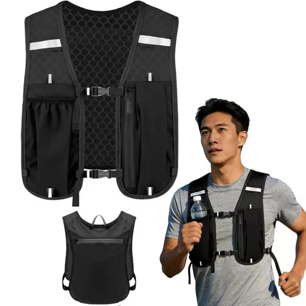 Hydration Vest - 男女兼用ランニングハイドレーションベスト、防水性、通気性、ランニング、ハイキング、サイクリング、トレイルランニング、マラソン用バックパック