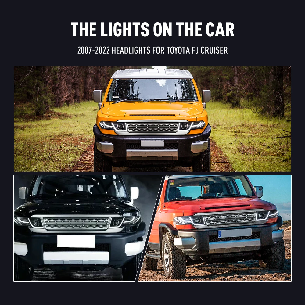Running Headlamp - 2 個カースタイリングヘッドランプトヨタ FJ クルーザー 2007-2022 LED