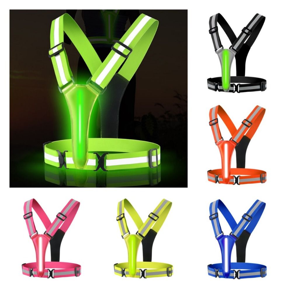 USB充電式LED反射ベスト。高視認性反射ストラップ付き。ラ - Running Visibility Gear のレビューと価格