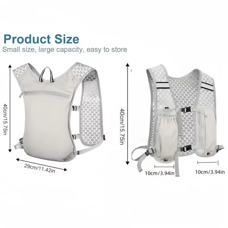 ウォーターボトル収納付きランニングベスト、安全な夜間ジョギン - Hydration Vest のレビューと価格