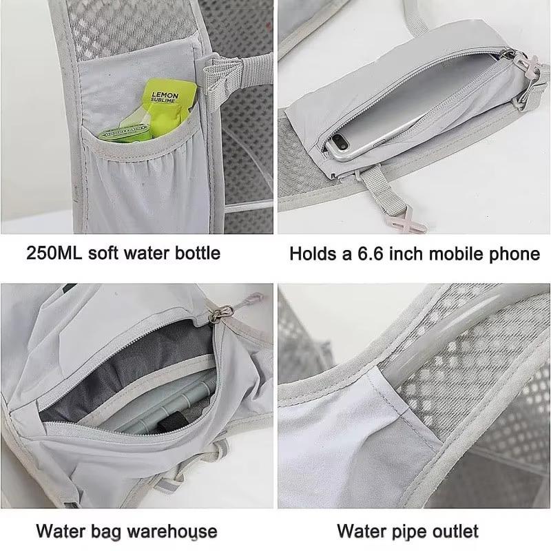 ウォーターボトル収納付きランニングベスト、安全な夜間ジョギン - Hydration Vest のレビューと価格