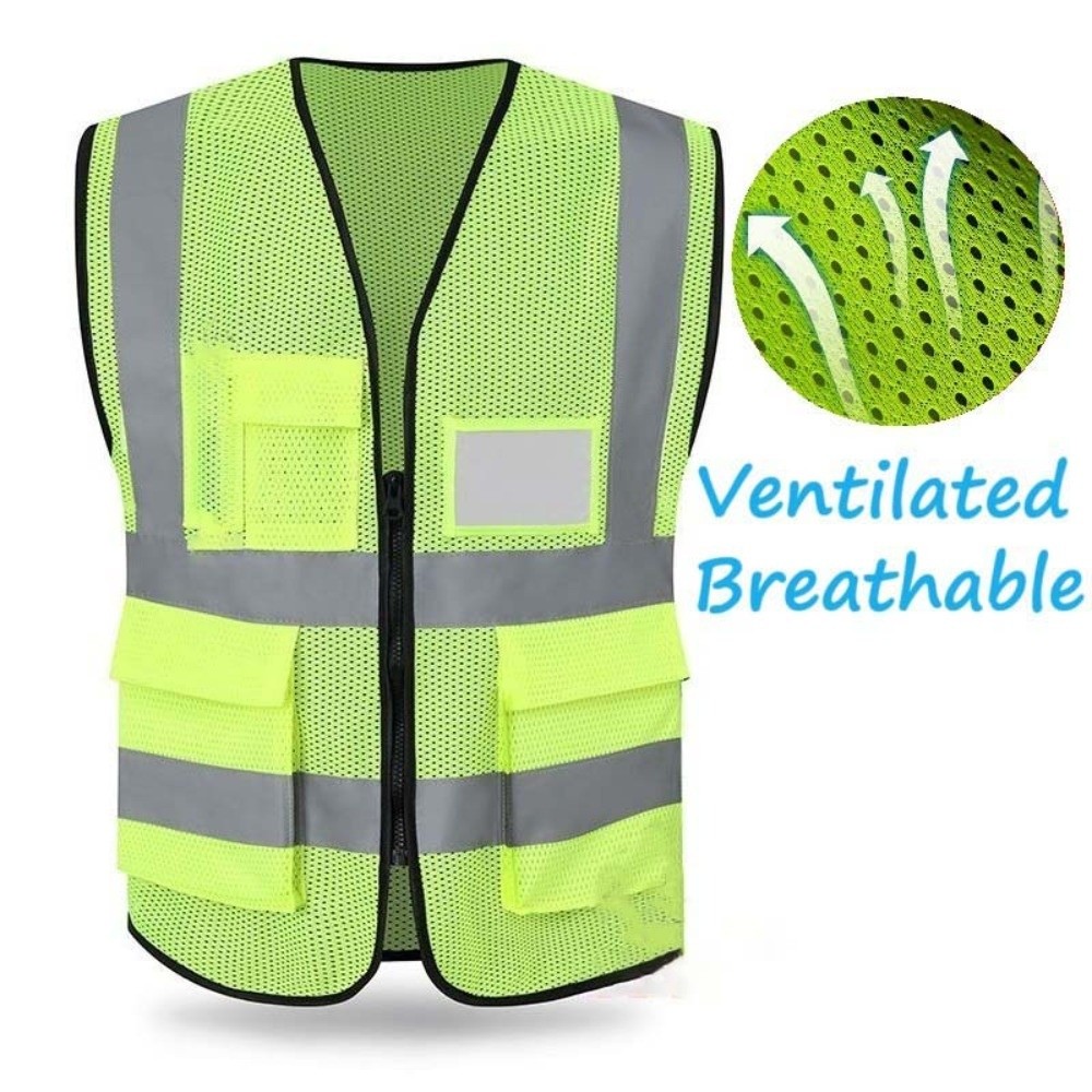 高視認性反射ベスト警告用ポケット付き作業服セキュリティ通気性 - Running Visibility Gear のレビューと価格