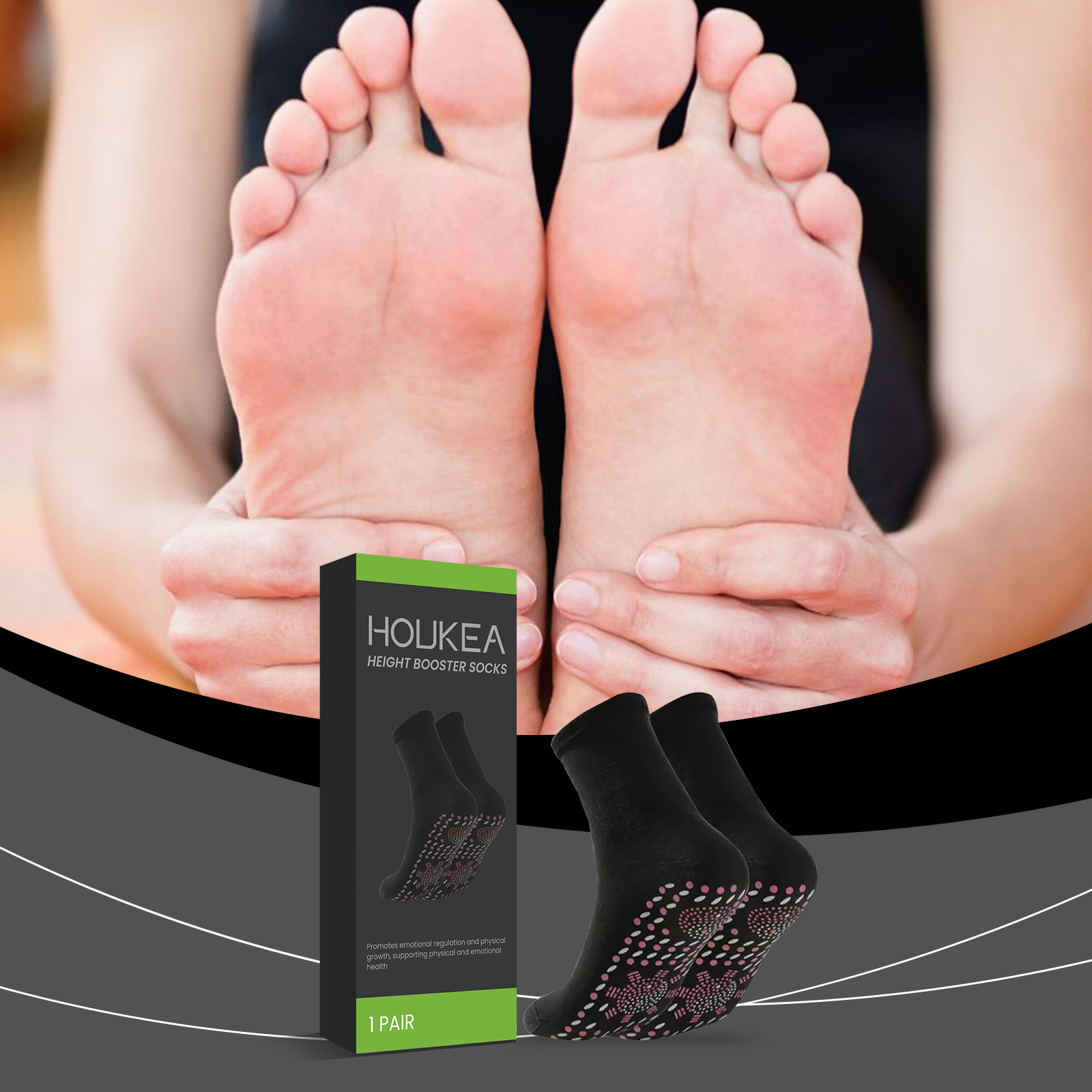 自己発熱機能付きフットソックス。肌触りの良い伸縮性素材で、通 - Sports Socks のレビューと価格