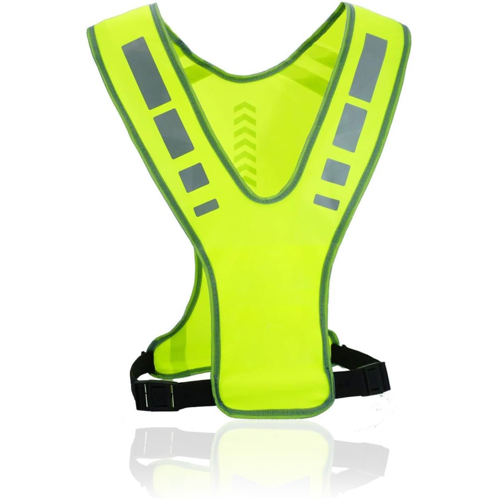 反射素材を使用したランニングベスト。安全確保用のベストで、ポ - Running Gear Kids のレビューと価格
