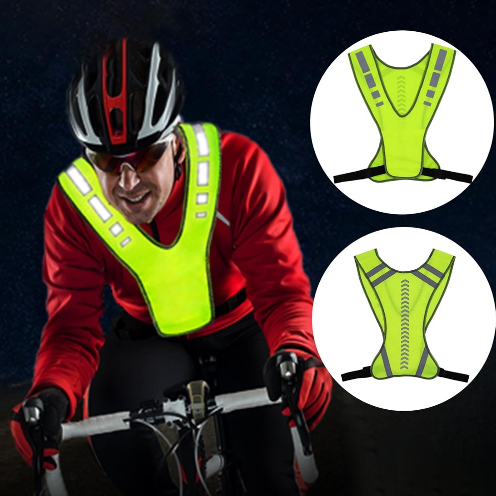 反射素材を使用したランニングベスト。安全確保用のベストで、ポ - Running Gear Kids のレビューと価格