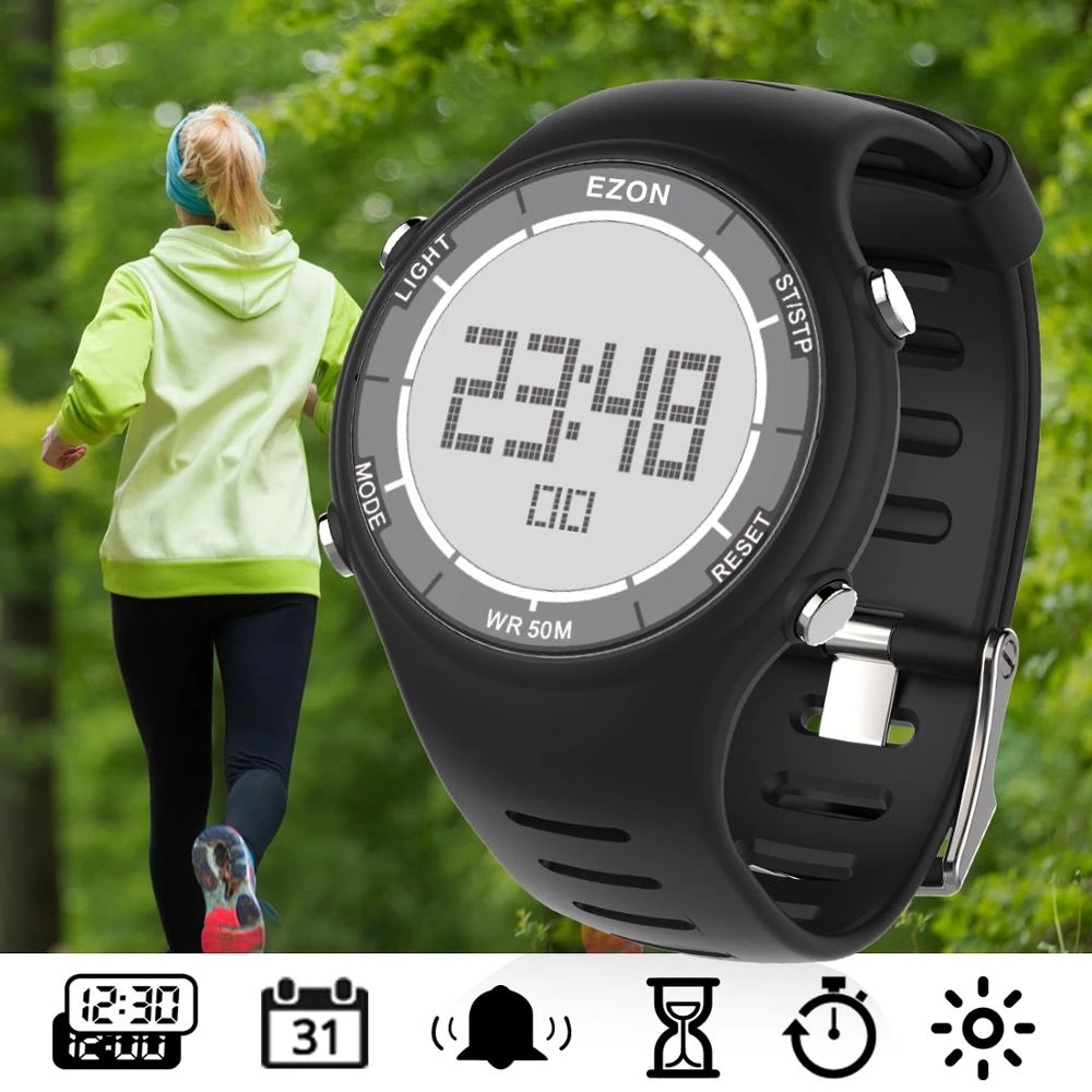 EZON 新ファッション女性デジタルスポーツウォッチ屋外ラン - Running Watch のレビューと価格