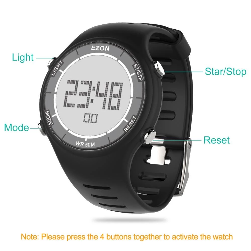 EZON 新ファッション女性デジタルスポーツウォッチ屋外ラン - Running Watch のレビューと価格