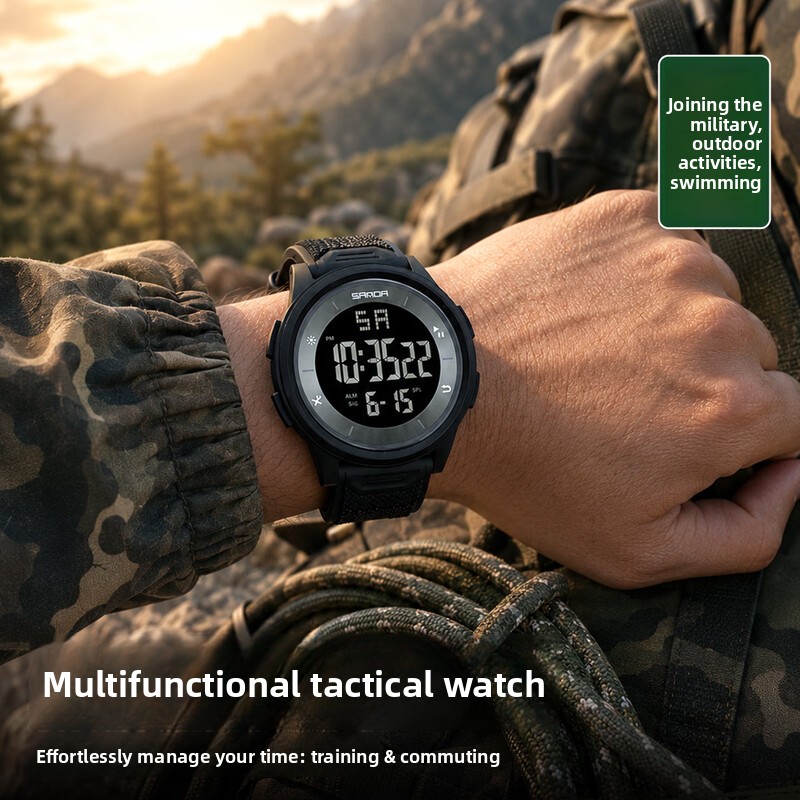 多機能タクティカルデジタルウォッチ、50M防水、発光スポーツ - Running Watch のレビューと価格