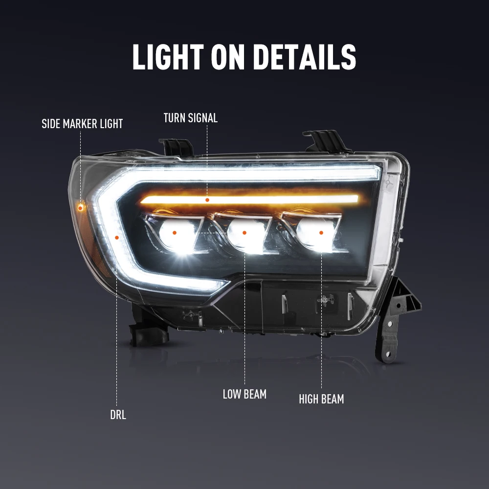 カースタイリングヘッドランプトヨタセコイア 2008-202 - Running Headlamp のレビューと価格