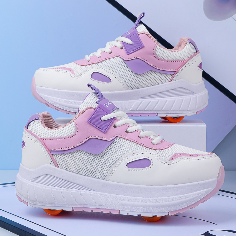 子供用ローラースケート、4輪、取り外し可能な車輪付きスニーカ - Running Shoes Men のレビューと価格