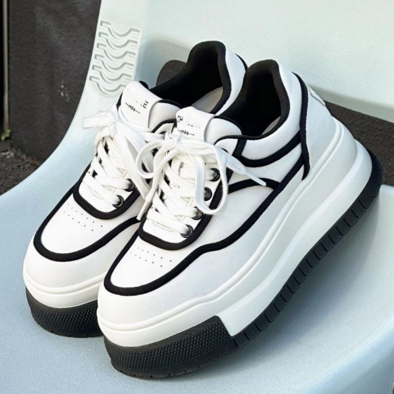新しいレザー製レディースホワイト通気性カジュアル女性用バルカ - Running Shoes Women のレビューと価格