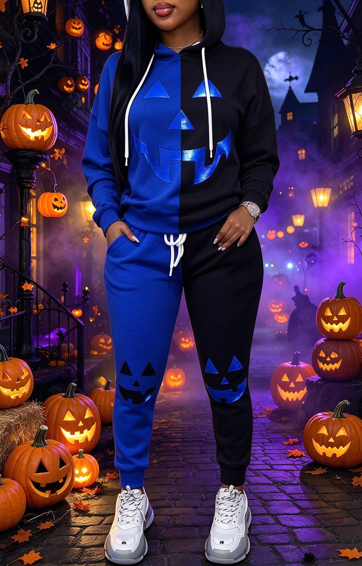 レディース ハロウィン カラーブロック フード付き トラック - Joggers Pants のレビューと価格