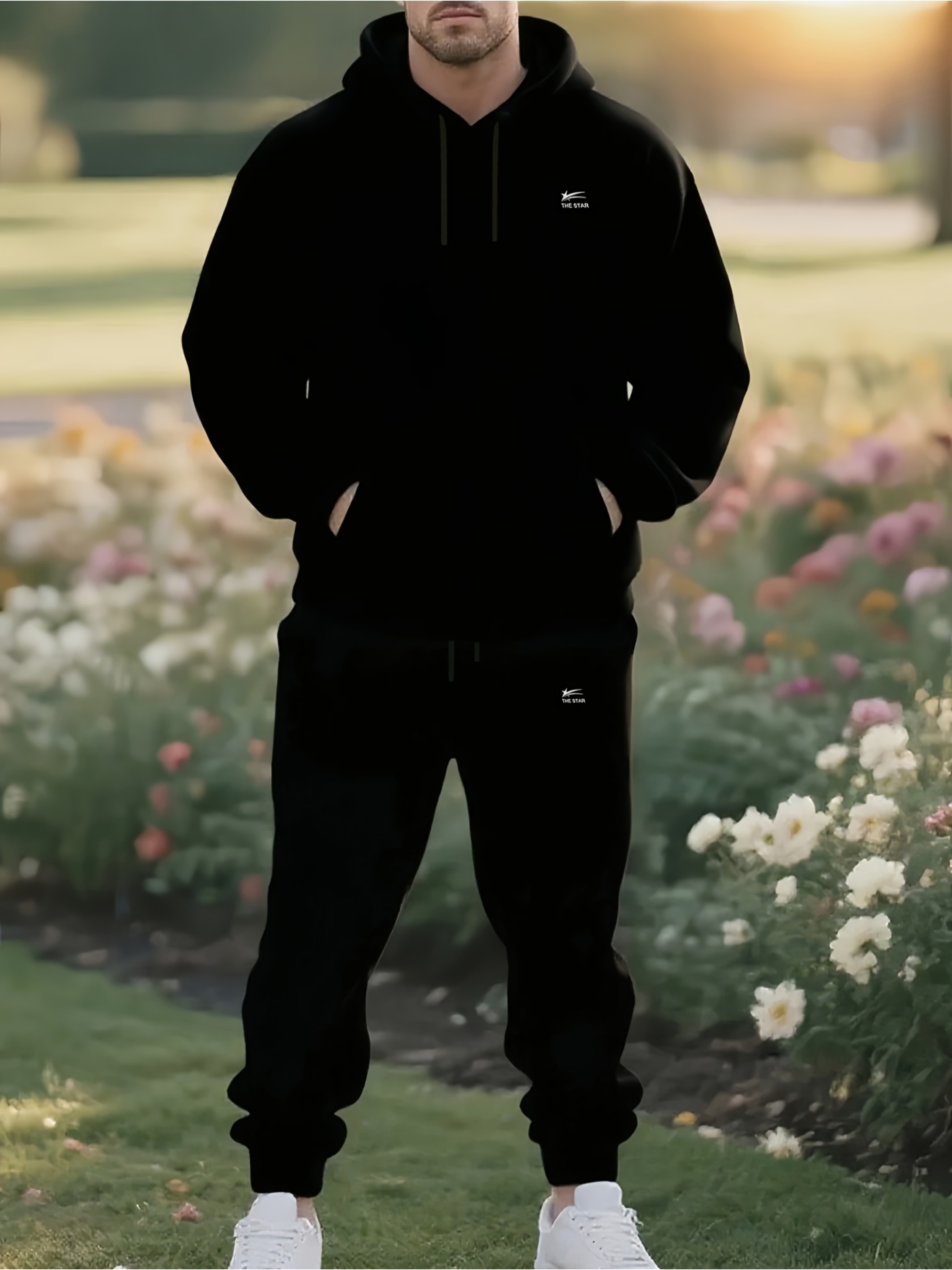 2026 メンズ 2ピース トラックスーツ ブラック フーデ - Joggers Pants のレビューと価格