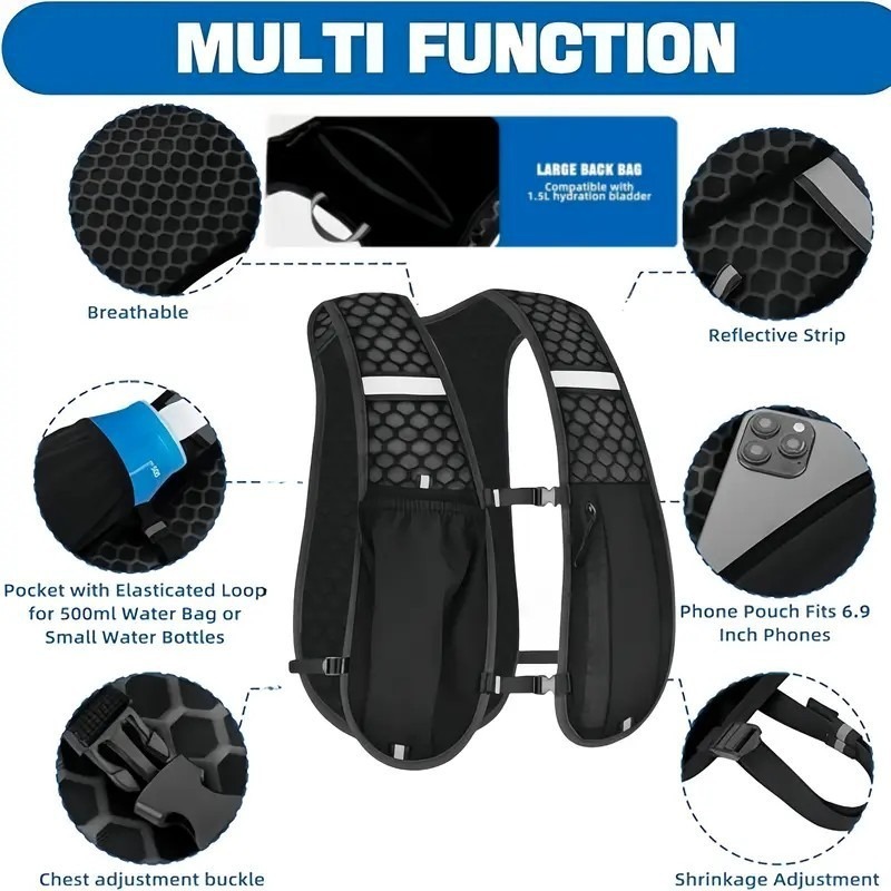 1～4個入り、軽量で持ち運びやすい、アウトドア用ハイキングベ - Hydration Vest のレビューと価格