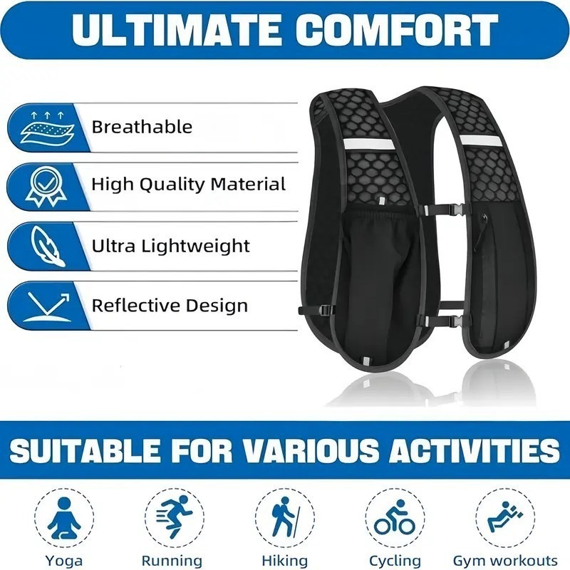 1～4個入り、軽量で持ち運びやすい、アウトドア用ハイキングベ - Hydration Vest のレビューと価格