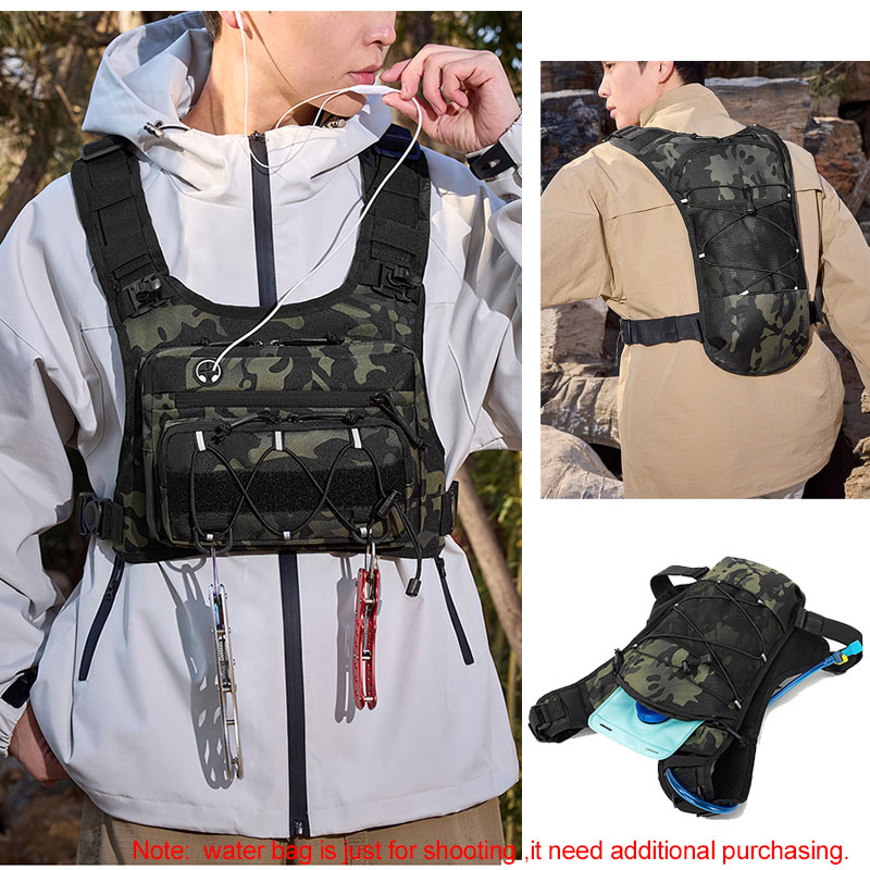 タクティカルバッグ フロントチェストリグベスト バックパック - Hydration Vest のレビューと価格