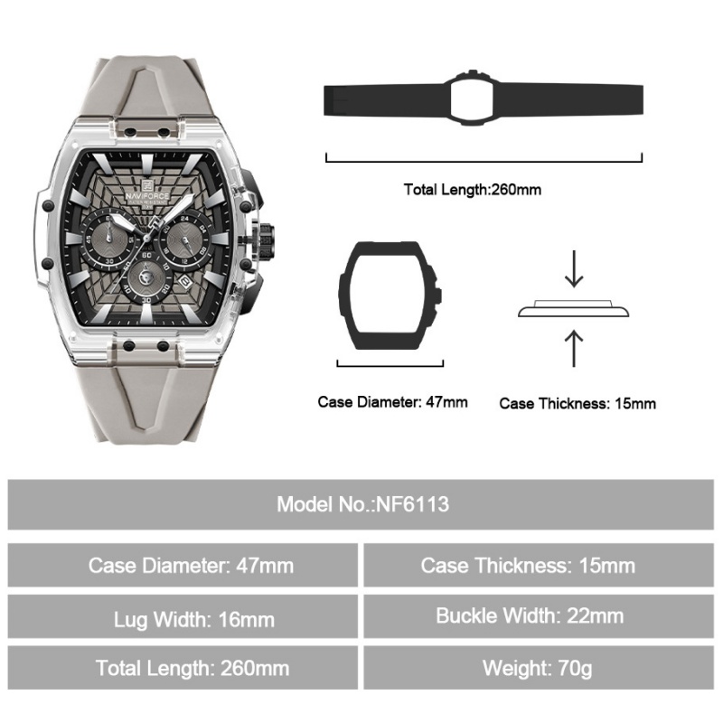 NF6113 NAVIFORCE メンズ多機能クロノグラフ腕 - Running Watch のレビューと価格