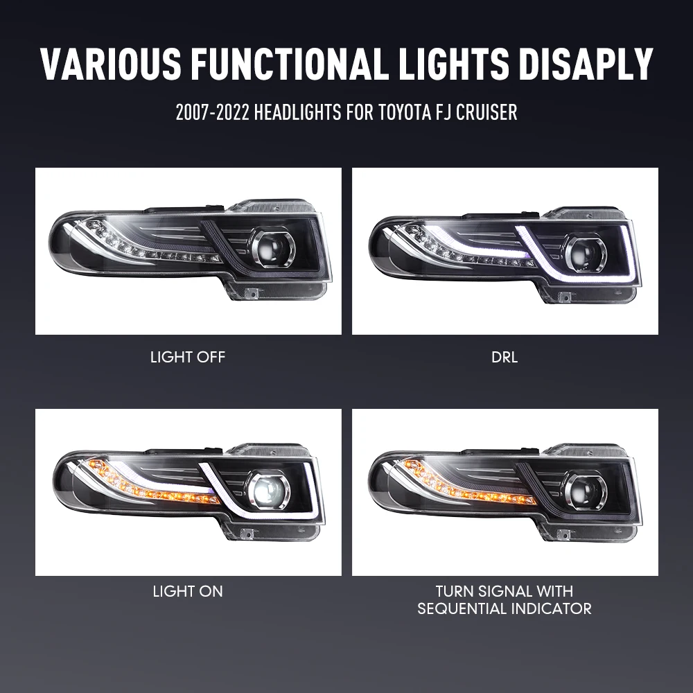 2 個カースタイリングヘッドランプトヨタ FJ クルーザー  - Running Headlamp のレビューと価格