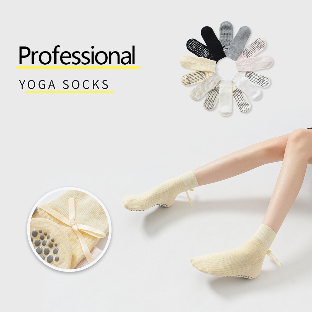 かわいいリボン付きヨガソックス、女の子向けスイートトレンドピ - Sports Socks のレビューと価格
